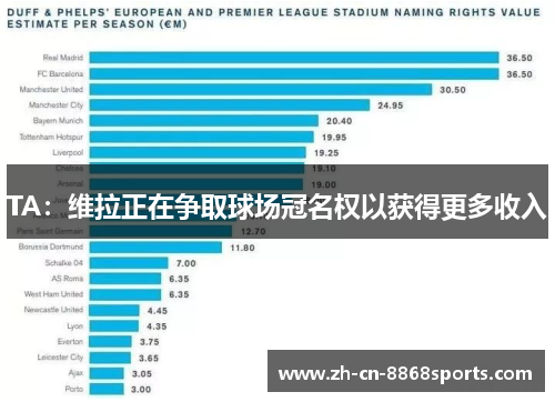 TA：维拉正在争取球场冠名权以获得更多收入
